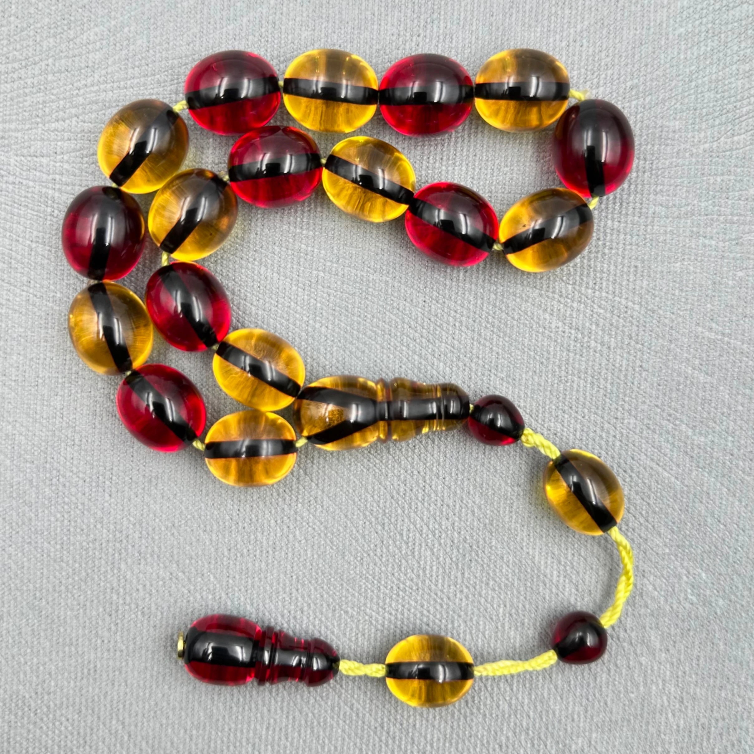 Enes ABDO Usta İşçilikli Sarı Kırmızı Efe Maskot Tespih